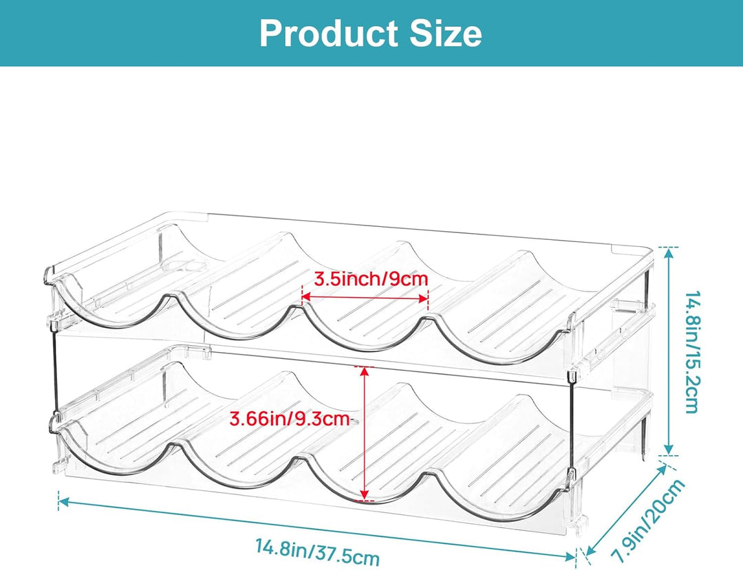 YOUXIU Flaschenregal Kühlschrank Flaschen Organizer,Weinregal Stapelbar,Dosenregal,Transparenter Fla