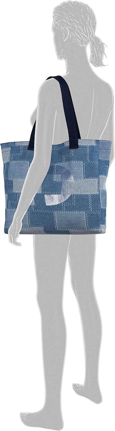 TOM TAILOR Damen Virginia Shopper mit Reisverschluss Mixed Blue, Mixed Blue