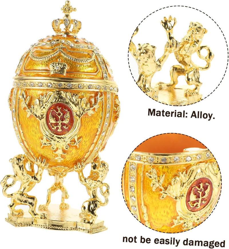 HOMSFOU Kasten Ei Schmuckschatulle Kaiserliches Ei Faberge-ei-schmuckkästchen Ei-ring-box Schmuckbeh