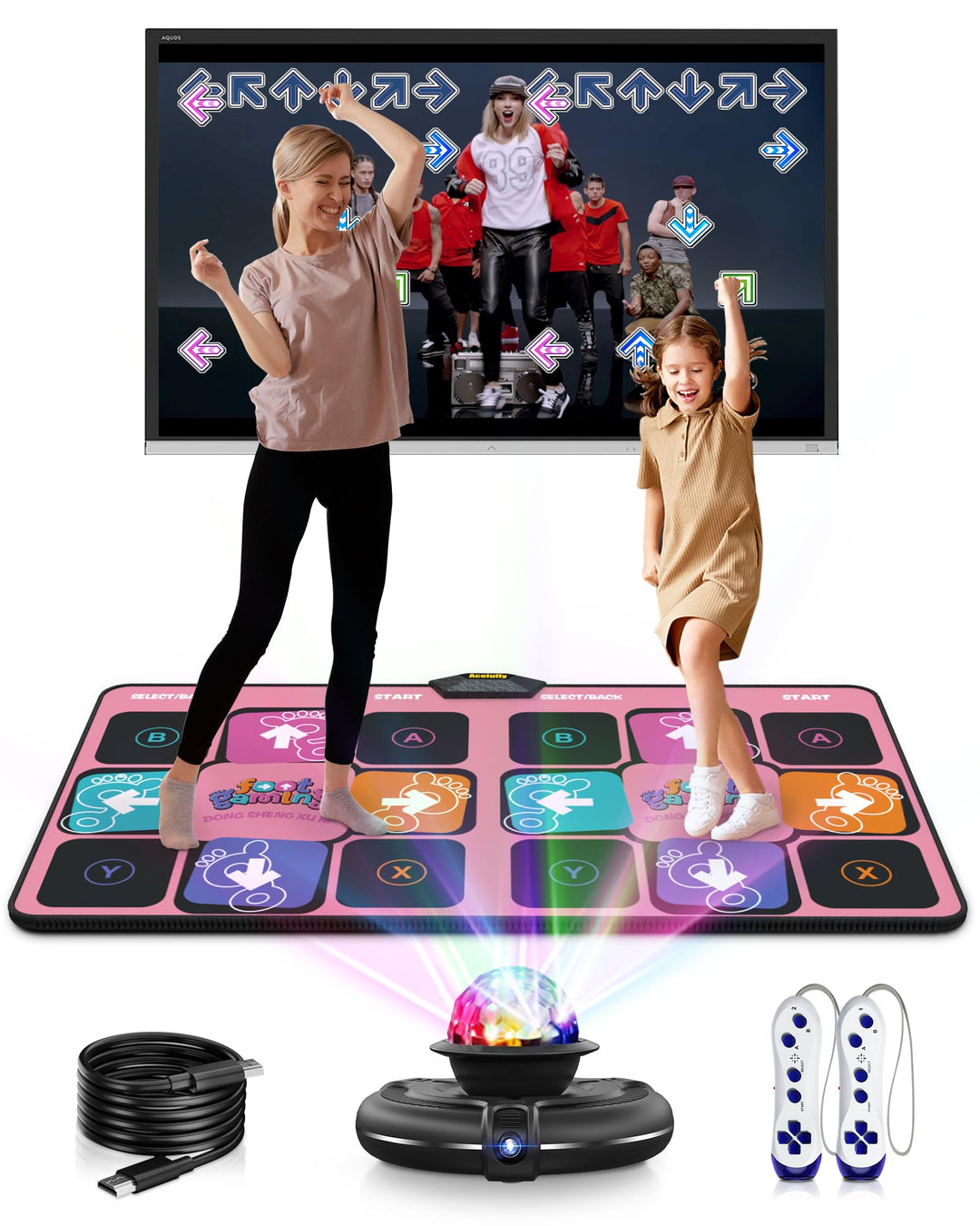 Interaktive Flanell-Tanzmatte mit Kamera für TV, rutschfeste Tanzmatte für Kinder Erwachsene Mädchen