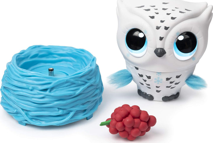 Owleez Fliegende interaktive Spielzeug - Babyeule mit Leuchteffekten und Sound, weiss