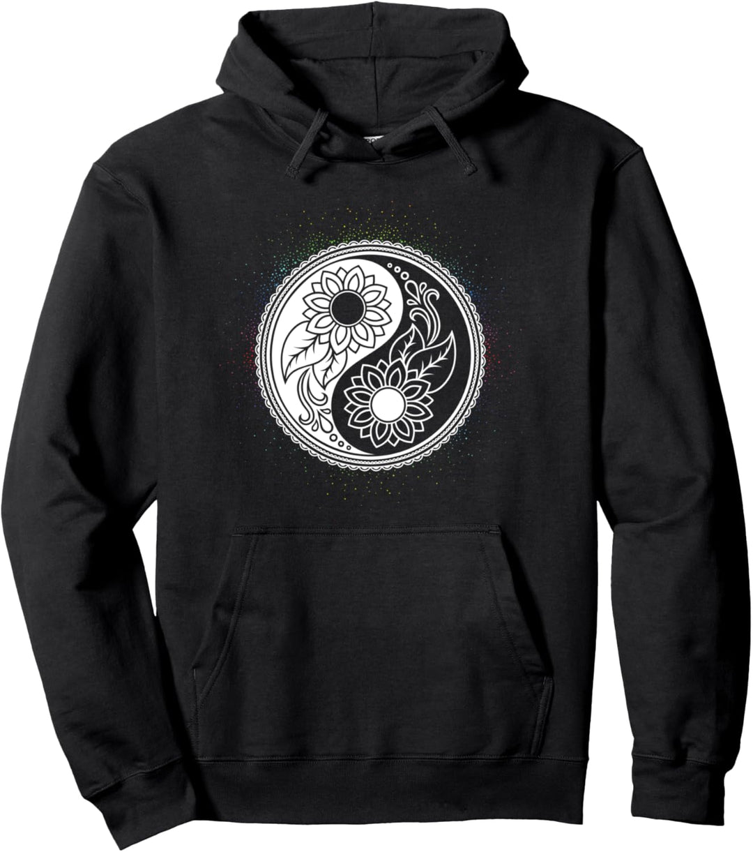 Yin und Yang Blumen Tag Nacht Florist Gleichgewicht Geschenk Pullover Hoodie