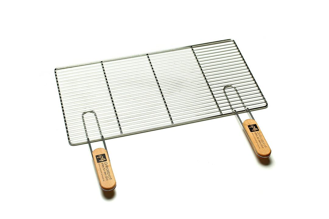 Edelstahl Rost Grillrost - rechteckig und rund - Grill Rost Grössenauswahl (58 x 30 cm mit Griffen),