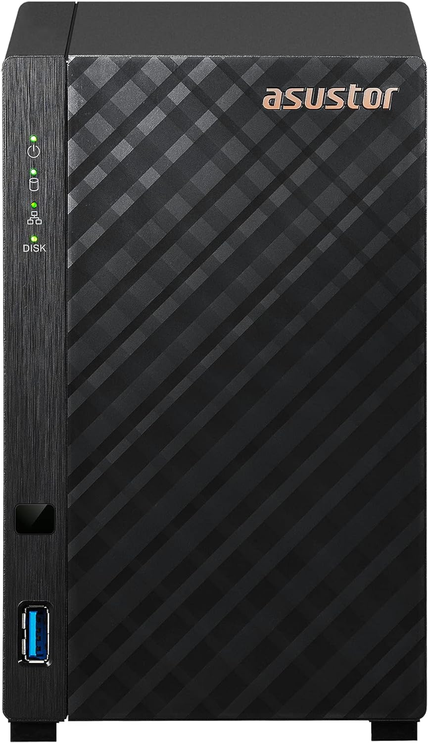 Asustor Drivestor 2 Lite AS1102TL, 2 Bay NAS Gehäuse Netzwerkspeicher, 1.7GHz Quad Core, 1GbE Port,