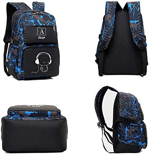 Asge Rucksack Jungen Schulrucksack Mädchen Teenager Jugendliche Coole Schule Daypacks Kinder Reflekt