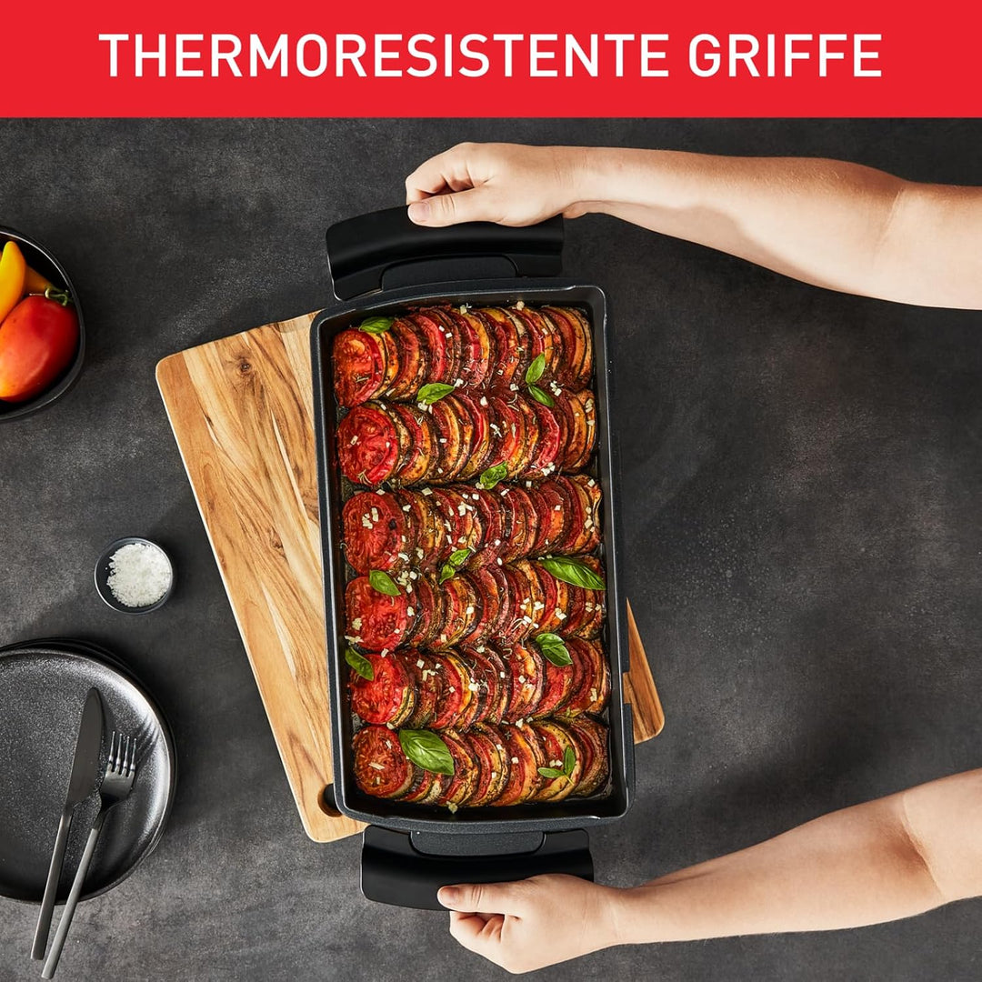 TEFAL OptiGrill Snacking & Baking Backschale XA725870| antihaftbeschichtet | wärmeisolierte Griffe |