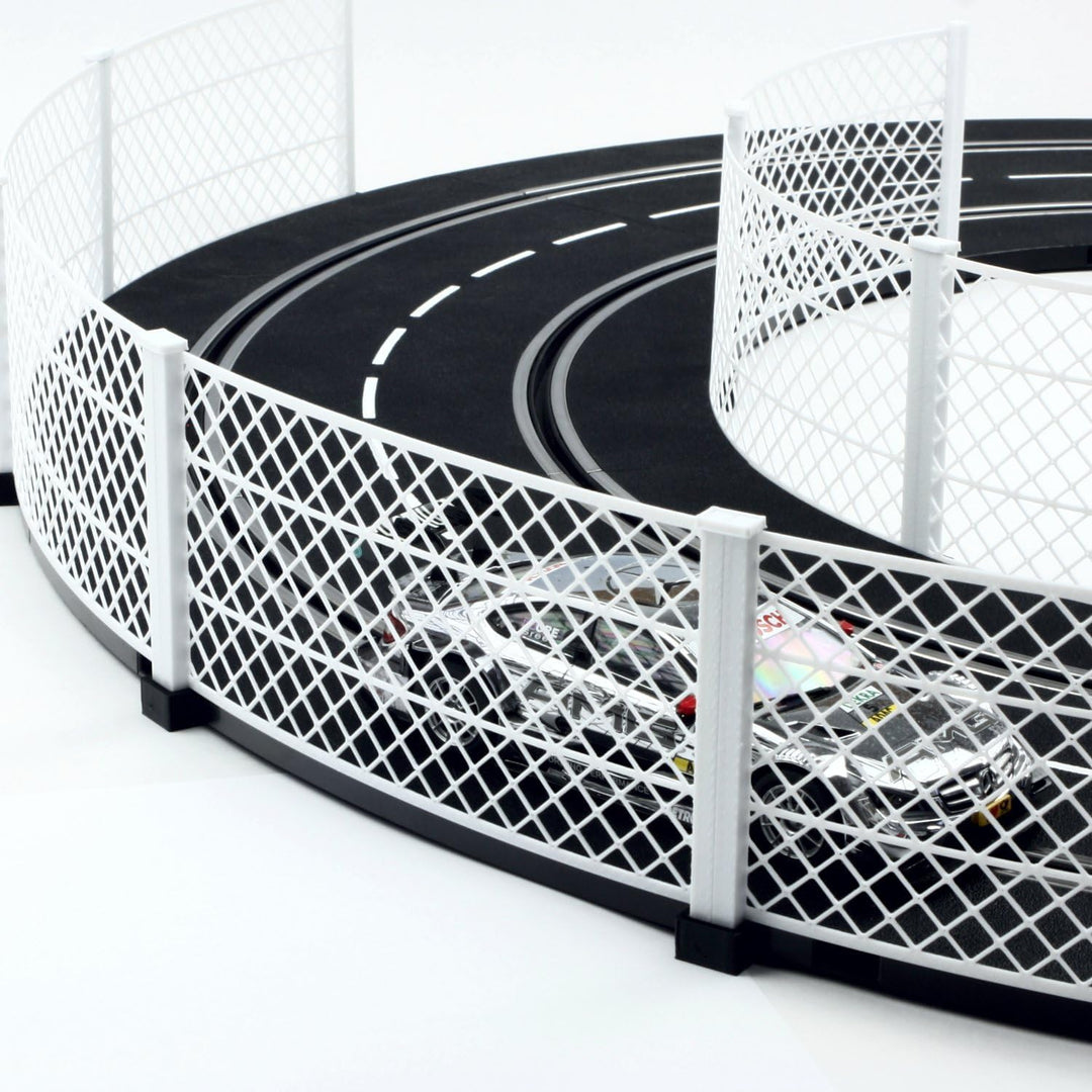 Overdrive-Racing Fangzaun System Weiss 1m kompatibel mit Carrera Digital 124 132 EVO Kurven Geraden