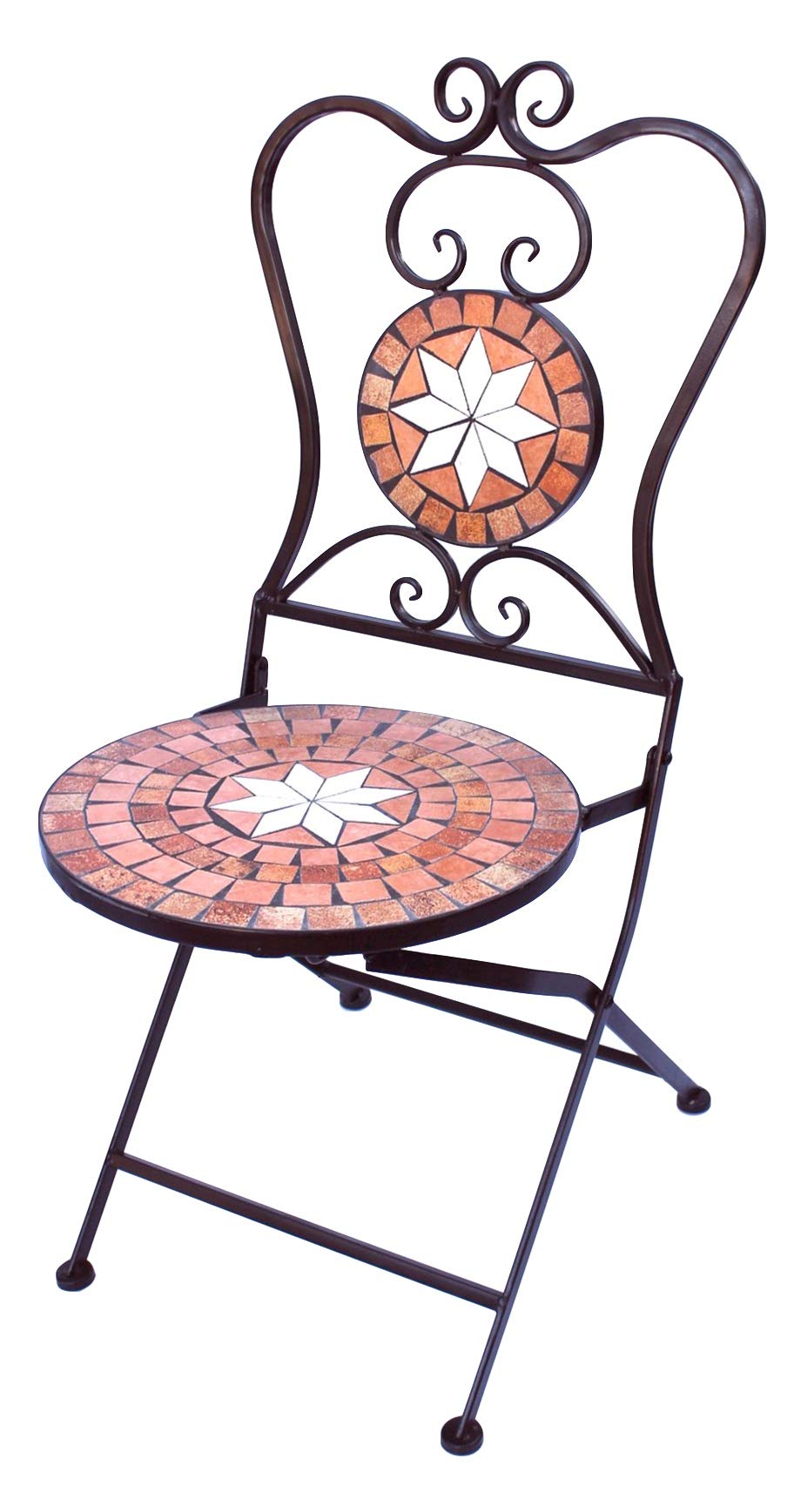 DanDiBo Gartenstuhl Metall Mosaik Merano Stuhl 12002 H-95 cm Metallstuhl Mediterran Wetterfest Bistr