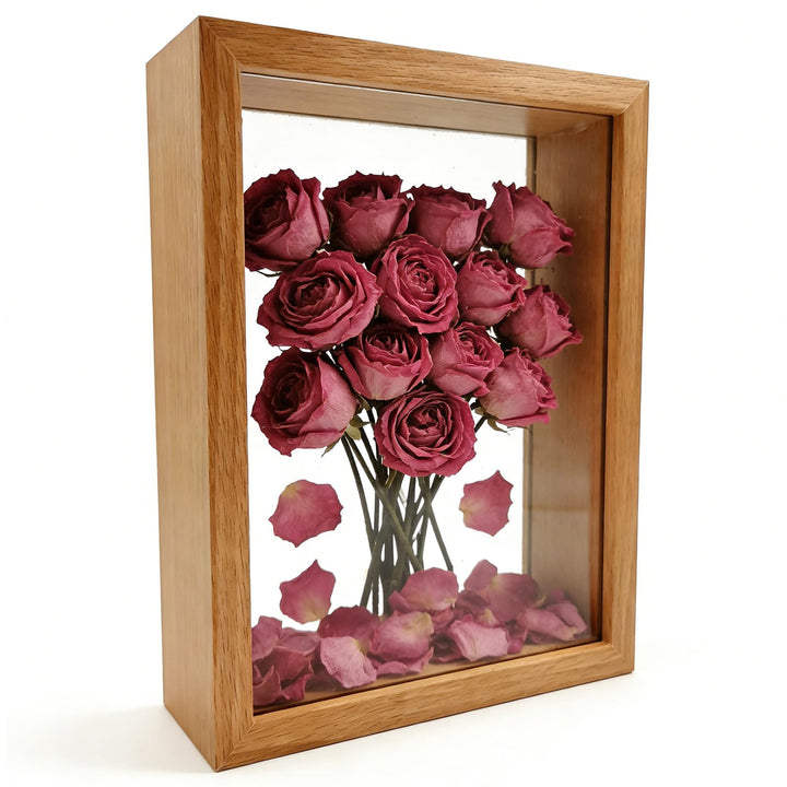 Acryl Schattenbox Rahmen Transparenter 3D Holz Bilderrahmen Befüllen Blumensträusse Fotos Medaillen