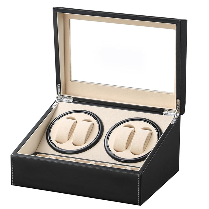 Automatische Uhrenbeweger Box,luxuriöser Uhrenbeweger,Uhrengehäuse mit leisem Mabuchi Motor,PU-Leder