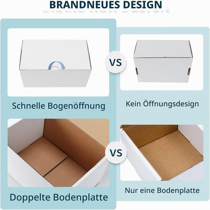 EYMPEU 20 Stück 28 x 15,3 x 15,3cm Weisse Versandkarton, Kartons für kleine Gegenstände, Spielzeug,