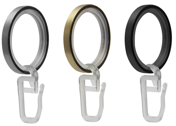 Garduna 100 FLACHRINGE | schwarz | Set à 100 Stück | Metall - mit Gleiteinlage | für Ø16 & Ø20mm Gar