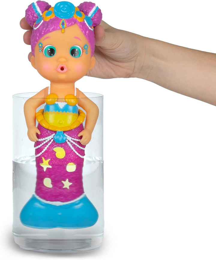 BLOOPIES Magic Tail Mermaids Melodie Meerjungfrau-Puppe mit abnehmbarem glänzendem Schwanz und ihrem