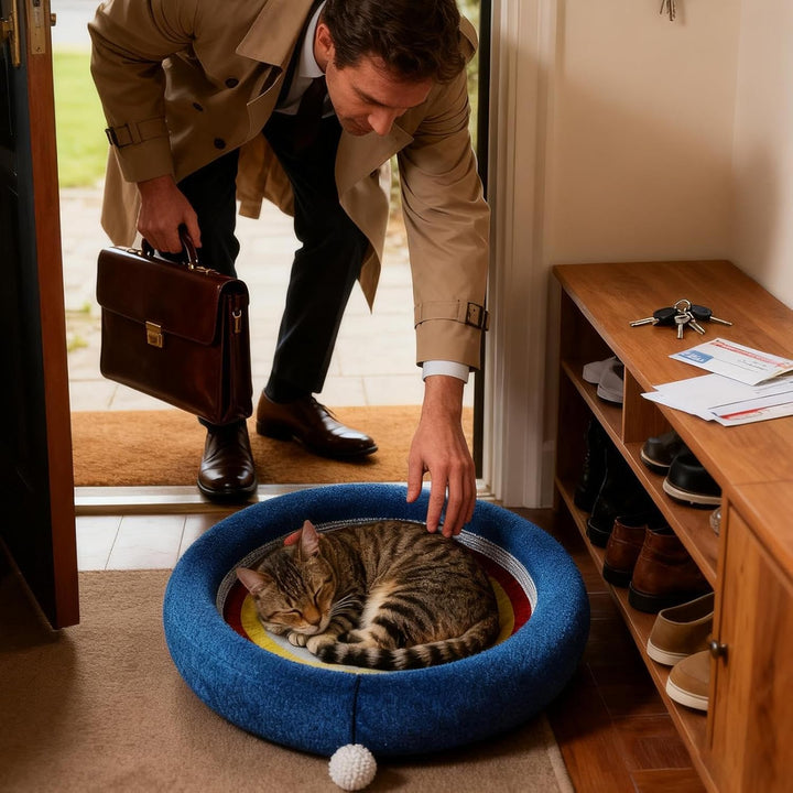 Katzenkratzbrett | Sisal Interaktive Spielzeuge Bett,Runde Katzenkratzmatte Nest | Für Kleine Und Mi