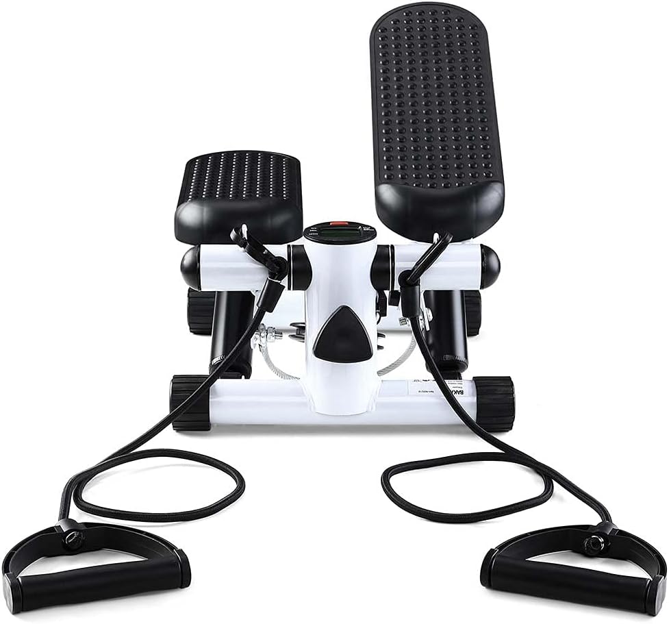 BAKAJI Stepper Training Fitness Cardio Beine Bauch Hüfte mit LCD-Display Kalorien Zeit und elastisch