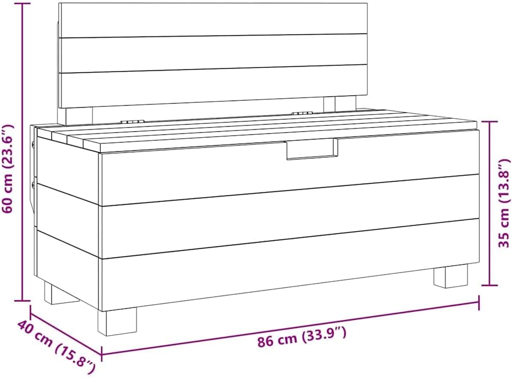 vidaXL Sitzbank mit Staufach Handgefertigt Holzbank Truhenbank Sitztruhe Bank Aufbewahrungstruhe Spi