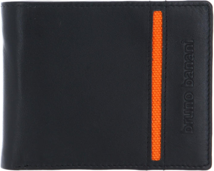 bruno banani Herren Geldbörse Portemonnaie Geldbeutel Black/Orange 1934 Black / Orange, Black / Oran
