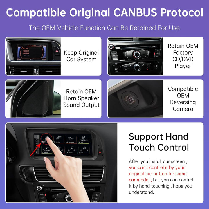 Road Top 8,9 Zoll Autoradio Drahtlos CarPlay Touchscreen für Audi Q5 2009-2017 Jahr mit 2GMMI, Autor