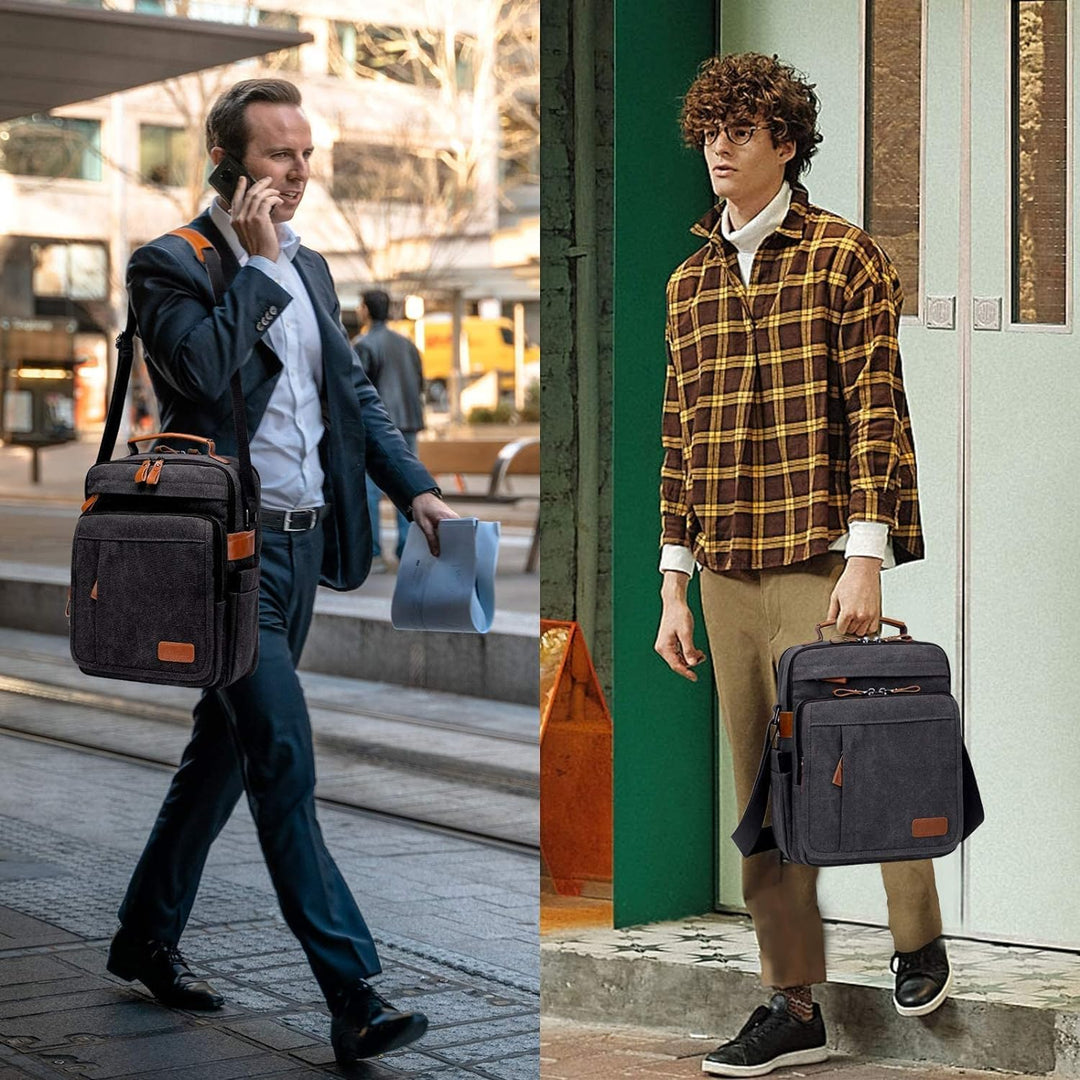 ESTARER Umhängetasche Herren Schultertasche 13 Zoll kleine Herrentasche Kuriertasche aus Canvas für