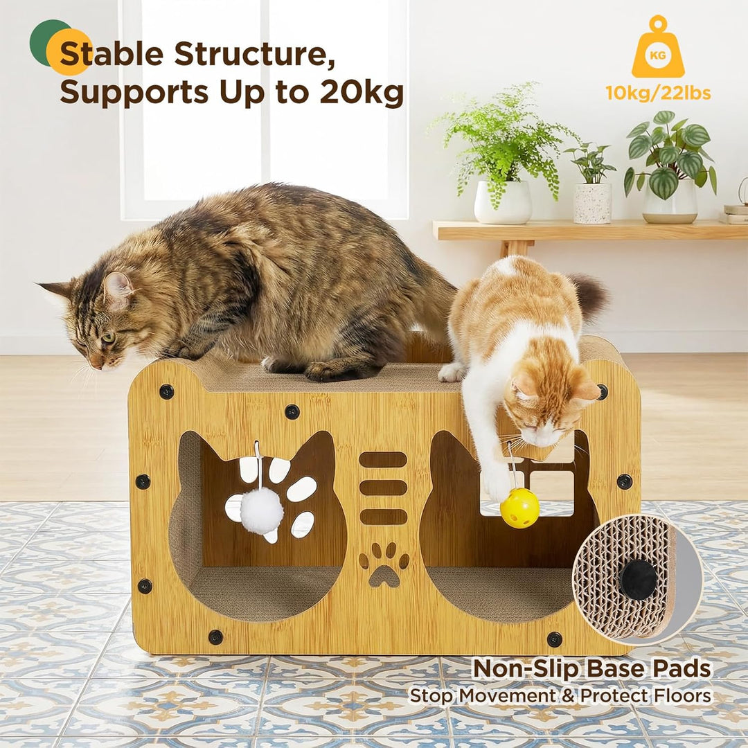 Gimars 51.5cm Kratzbrett Katzenhaus aus Pappe für Katzen, für Wohnungskatzen zum Kratzen und als Möb