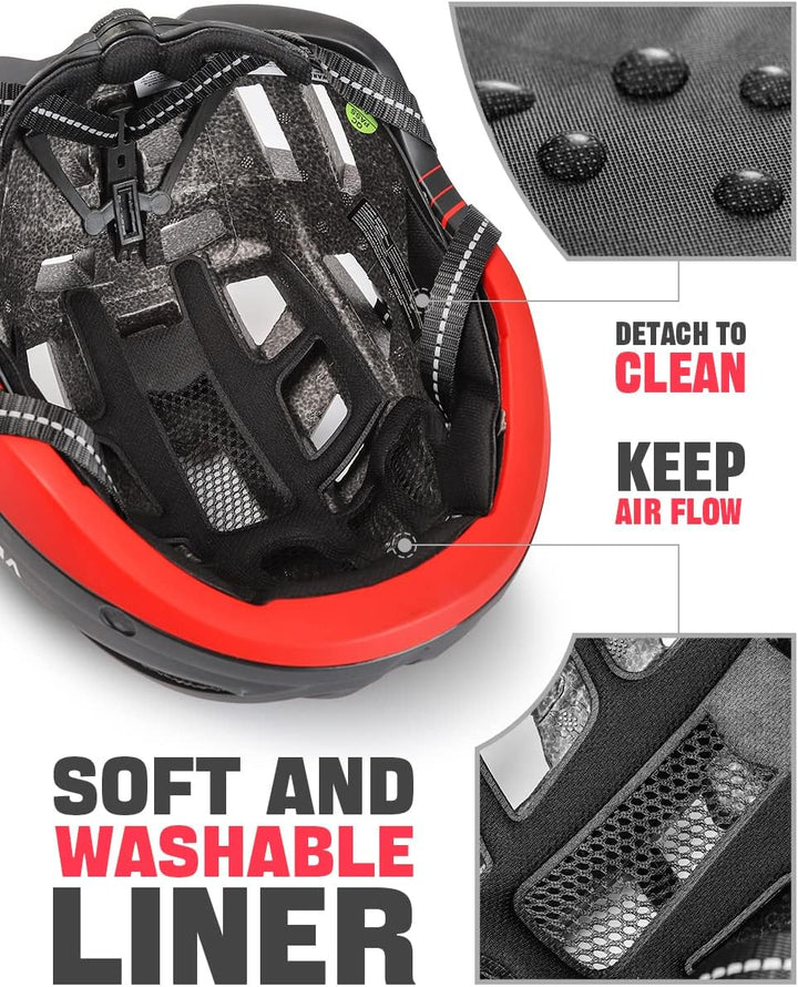 VICTGOAL Fahrradhelm Herren Damen MTB Helm mit Abnehmbarer Magnetische Schutzbrille Visier Atmungsak