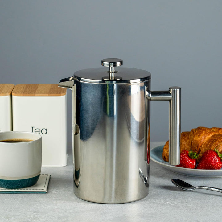 Grunwerg Cafe Ole Double Wall Insulated Straight 12 Cup/ 51oz Stainless Steel Cafetiere by Grunwerg