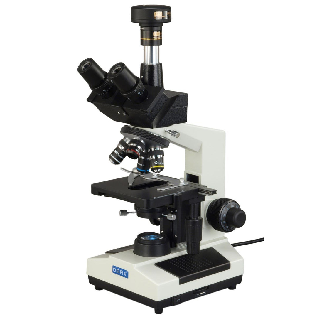 AmScope M837ZL-A191BD-C90U OMAX 40X-2500X Helleres Dunkelfeld-LED-Trinokular-Verbundmikroskop mit 9M