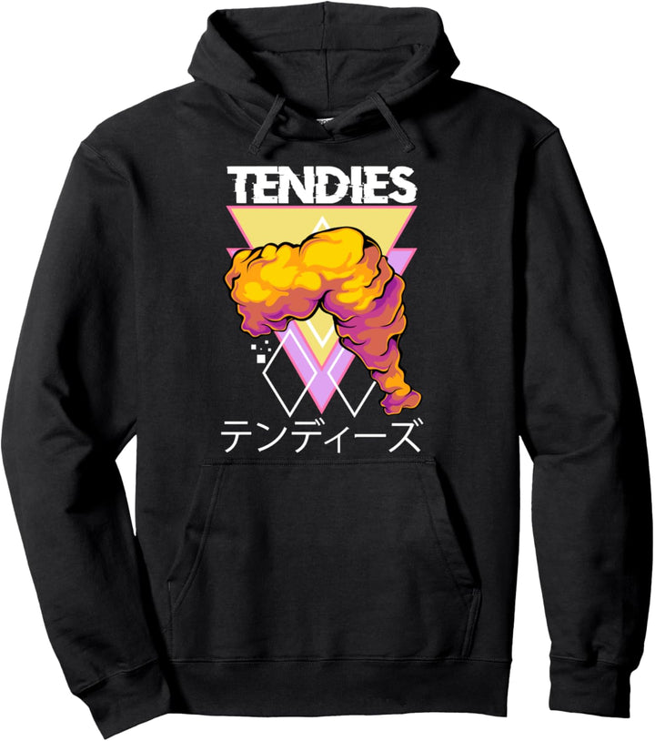 Vaporwave Aesthetic Tendies Huhn Japanische Kanji Chicken Pullover Hoodie