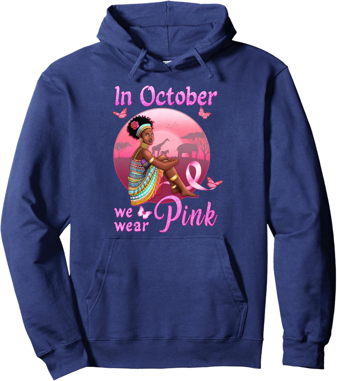 Breast Cancer Shirts for Black Women Blessed Pink Survivor Pullover Hoodie
