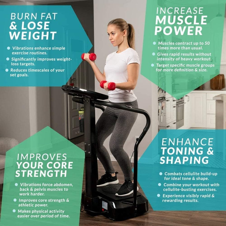 Bluefin Fitness Vibrationsplatte Pro Modell | Verbessertes Design mit Leisen Motoren und Eingebauten
