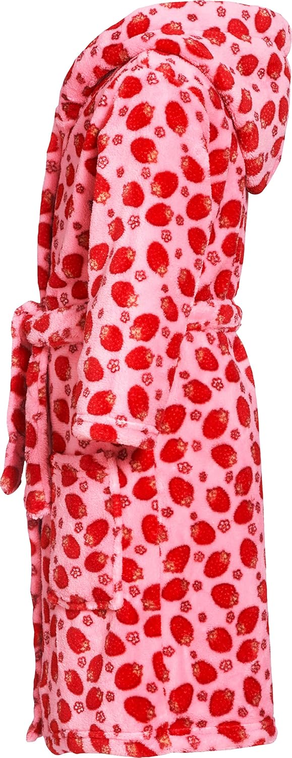 Playshoes Unisex Kinder Fleece-Bademantel Morgenmantel 86-92 Erdbeeren, 86-92 Erdbeeren