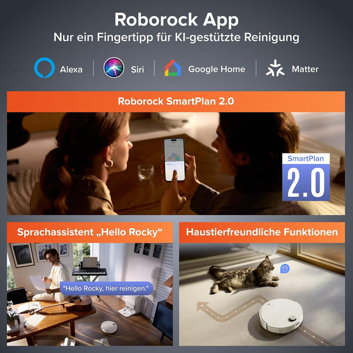 roborock Qrevo EdgeT Saugroboter mit Wischfunktion, Dual Anti-Tangle-System, 18.500Pa, 7,98cm Ultra-