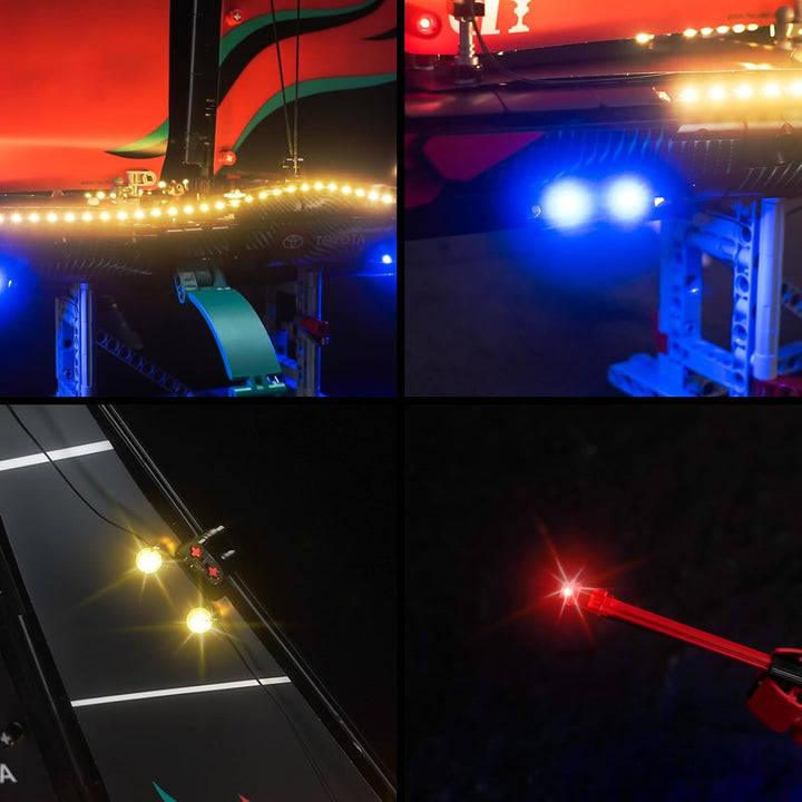 Fernbedienung Licht-Kit Kompatibel mit Lego Emirates Team New Zealand AC75 Yacht (Kein Modell), Led