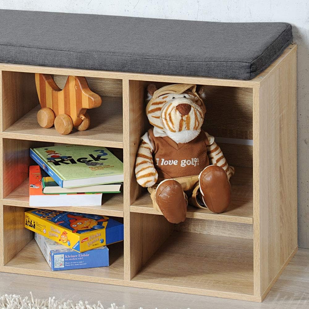 Kesper Schuhschrank mit Sitzkissen, Material: Faserplatte, Masse: B103,5 x H48 cm x L29,5 cm, Farbe: