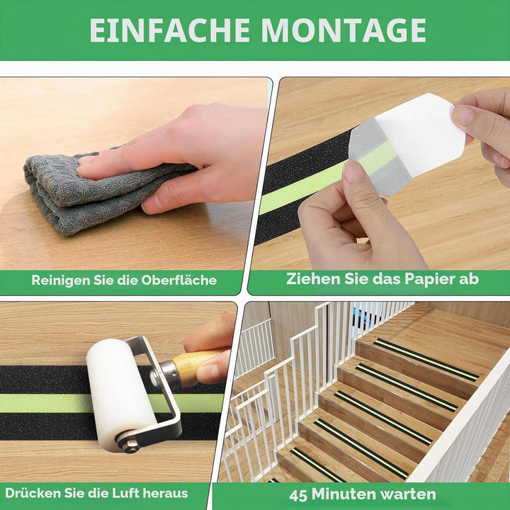 Antirutsch Klebeband Glow, OQingluian 5cm*10m, Antirutsch Treppe, Antirutsch Klebeband Leuchtet im D