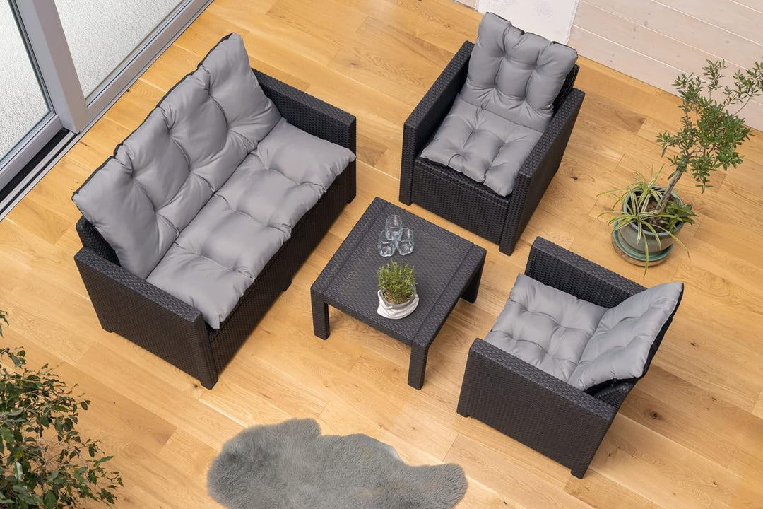 SuperKissen24. Sitzkissen Bankkissen Bankauflage für Gartenbank - 120x50 cm und Rückenlehne 120x60 c