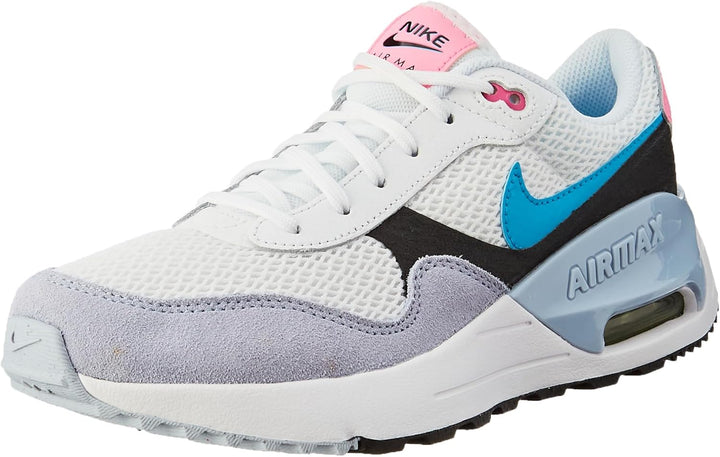 Nike Jungen Air Max SystmSneaker 35.5 EU Weiss Blau Blitzschwarz Blaues Flüstern, 35.5 EU Wei&#xDF;