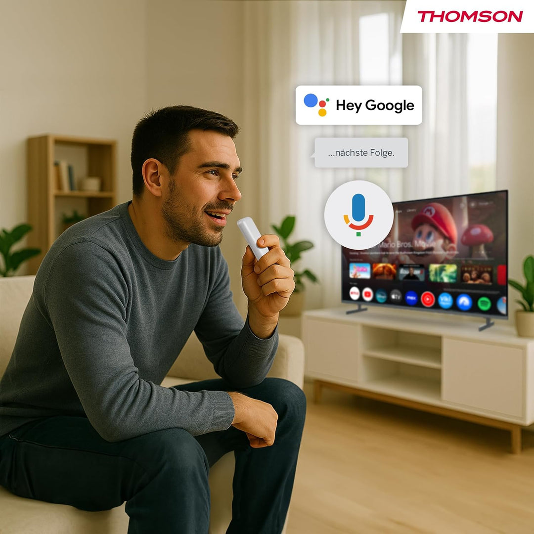 Thomson Go Cast 152 Streaming Dongle, 4K UHD Google TV Stick mit Google Assistant, Google Cast, Dolb