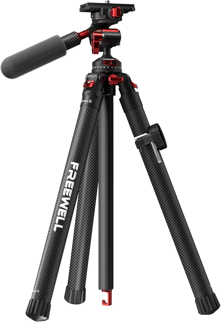 Freewell Carbon Fiber Reisestativ 59.1“ Leichtgewicht 1.98 lbs Foto/Video 360° Kugelkopf (Max Load 5