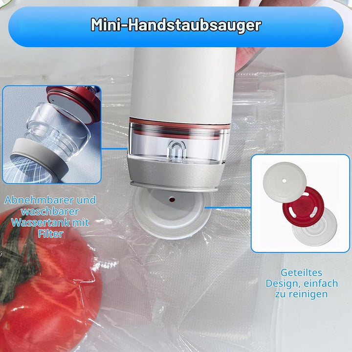 Vakuumierer, Vakuumiergerät Mit 30 Beuteln Hand Vakuumierer Wiederaufladbar Vakuumierstab USB Ladeka