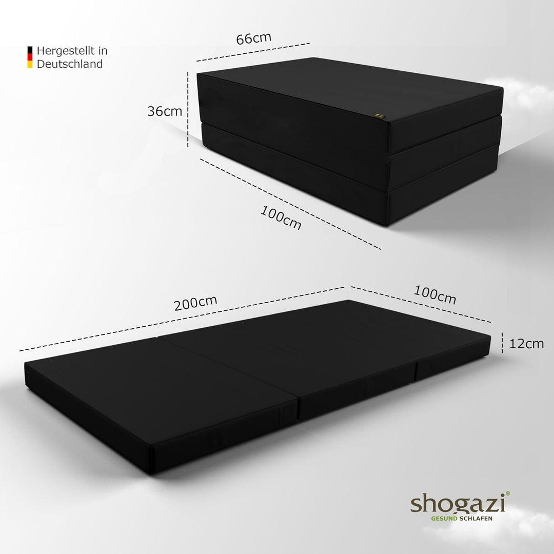 100 x 200 cm SHOGAZI Klappmatratze Faltbar | Gästematratze | Bequemes Liegen | Verstellbare Grösse |