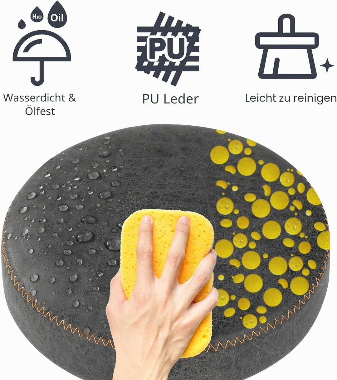 Ergonomischer Rollhocker mit Rückenlehne Arbeitshocker Drehhocker Rollhocker 360° drehbar Höhenverst