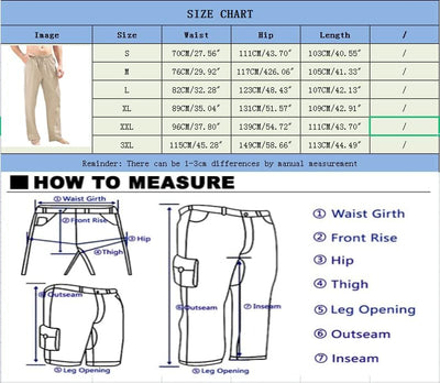 CTU Herren-Leinenhose, lässig, leicht, elastisch, Sommer, Strand, lockere Hose, Grösse S-3XL S Grau,