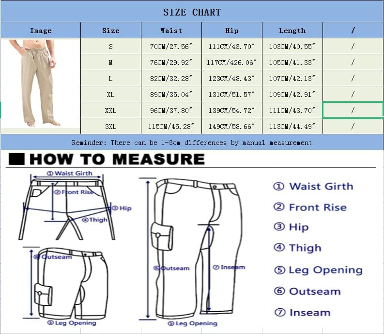 CTU Herren-Leinenhose, lässig, leicht, elastisch, Sommer, Strand, lockere Hose, Grösse S-3XL S Grau,