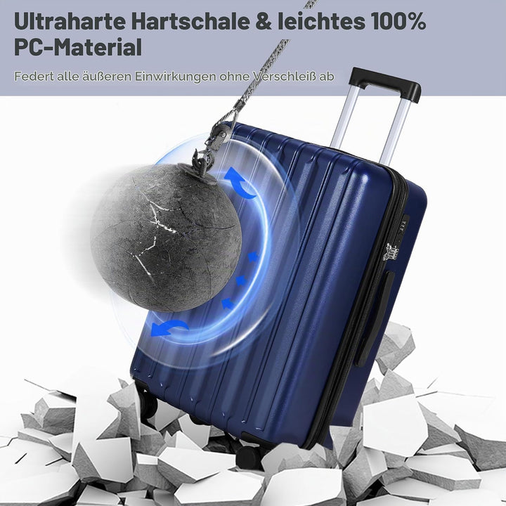 SHOWKOO Koffer Gross 75cm Hartschale Leicht Reisekoffer Polycarbonat Erweiterbar Haltbar Trolley Han