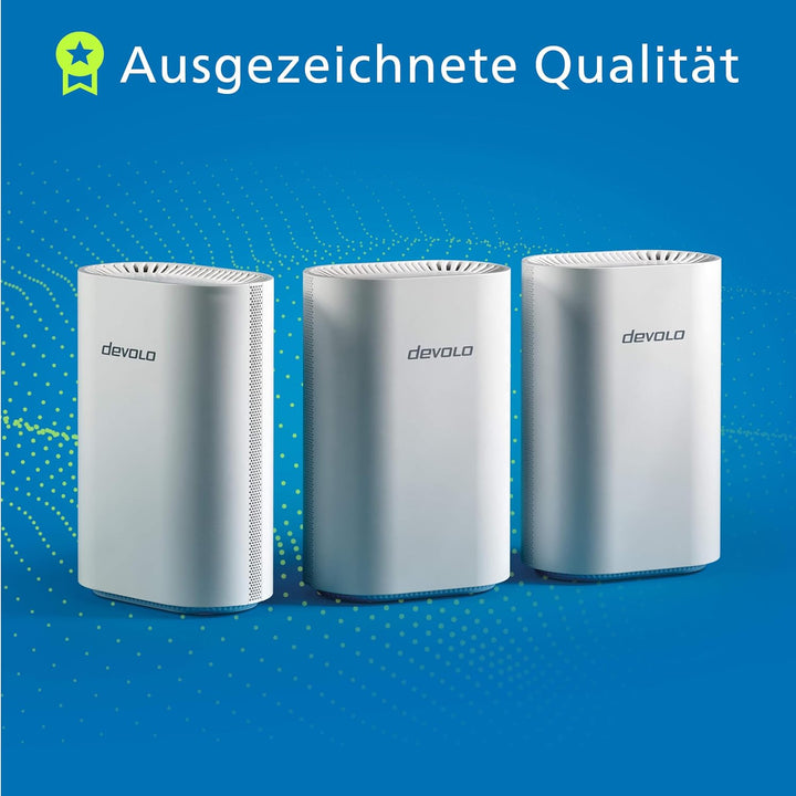 devolo WiFi 7 Mesh BE6500 3-Pack, Highspeed Mesh-WLAN-System, WLAN-Verstärker, bis zu 6.500 Mbit/s,