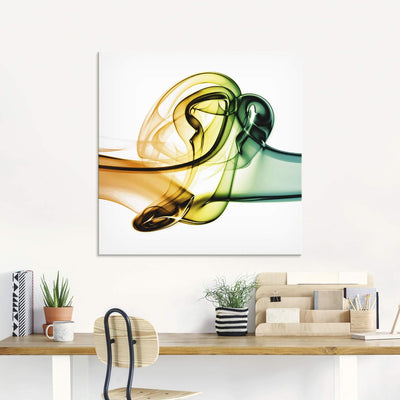 ARTland Glasbilder Wandbild Glas Bild einteilig 125x50 cm Querformat Abstrakte Kunst Rauch Wellen Fa