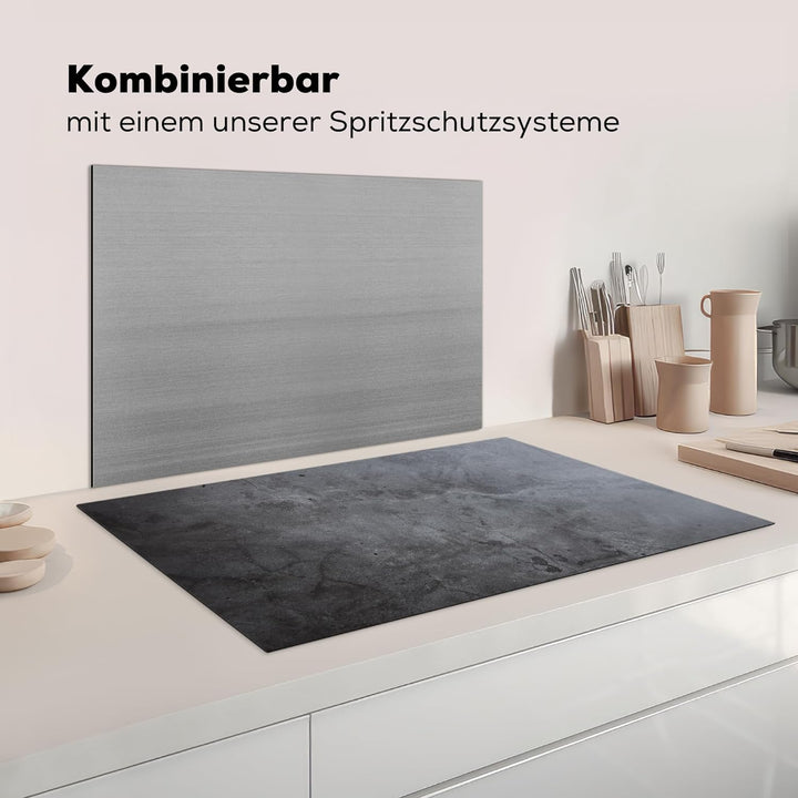 MuchoWow Herdabdeckplatte Ceranfeld Spritzschutz Küche Industriell - Beton - Grau - Schiefer - Retro