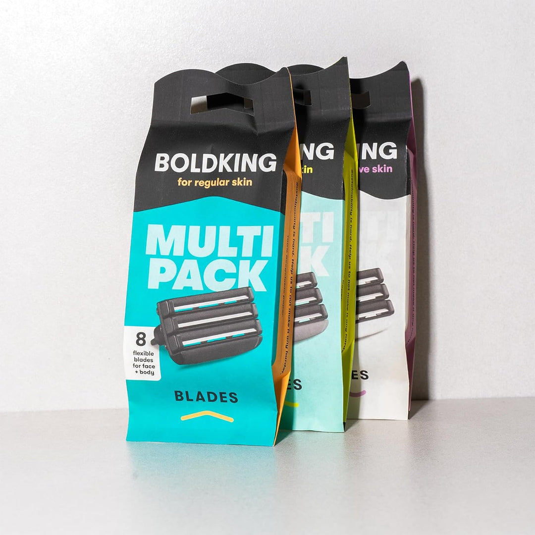 Boldking Rasierklingen 8 Stück Sensitiv - Rasierklinge Multipack für sensible Haut - Rasierklingen H