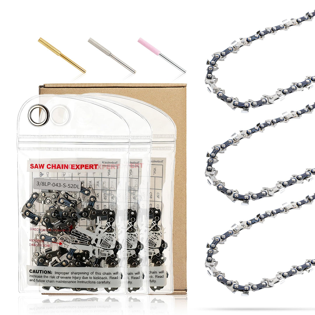 3er-Pack Sägekette 35cm (14 in) 3/8" LP 1.1mm 52 TG Kettensäge Kette für Elektro, Sägekette Kompatib